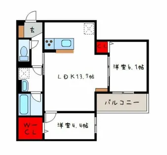 クレスト平野南【3階】の間取り