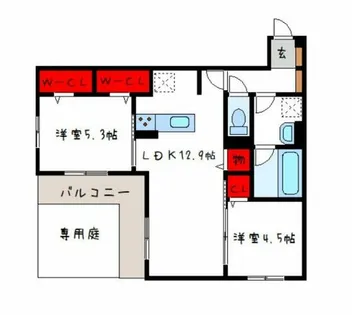 クレスト平野南【2階】の間取り