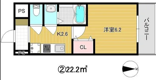 グランパシフィック今里南【6階】の間取り