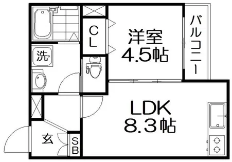 WIN寝屋川【1階】の間取り