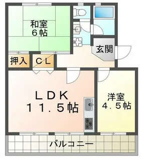 新多聞第2住宅102号棟【5階】の間取り
