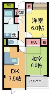 ヒルズ上甲子園【1階】の間取り