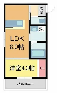 グランメール芦屋南宮町【104号室】の間取り