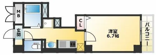ハウスアイ杭全【7階】の間取り