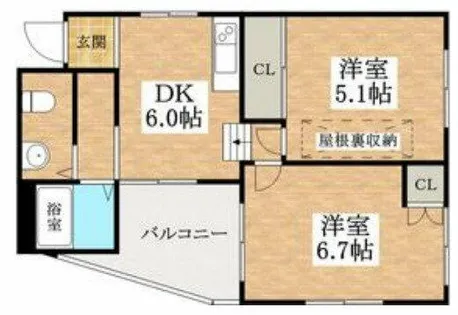 ウエストサイド天美【3階】の間取り