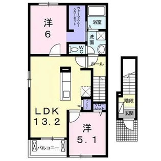 2LDKの間取り画像