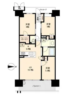 ジオ福島野田 The Marks【11階】の間取り