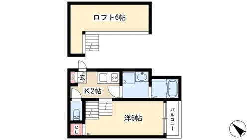 アルバーノ北山【205号室】の間取り