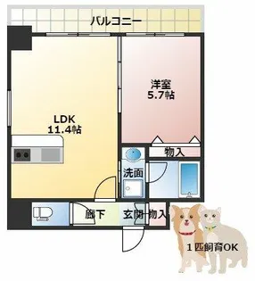 ORSUS新大阪(旧プレジオ新大阪ROUGE)【6階】の間取り
