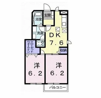 メゾン.フォンテーヌB【1階】の間取り