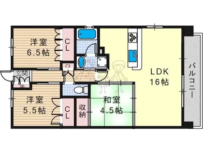 ネバーランド阿倍野西田辺【10階】の間取り