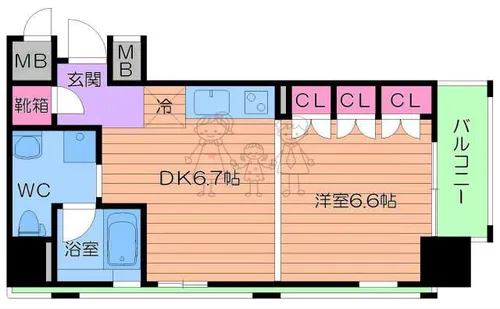 大阪府大阪市天王寺区夕陽丘町【マンション】の間取り