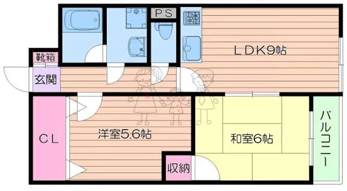 大阪府大阪市東住吉区北田辺1丁目【マンション】の間取り
