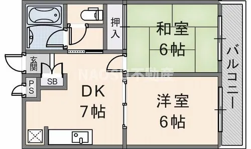 2DKの間取り画像