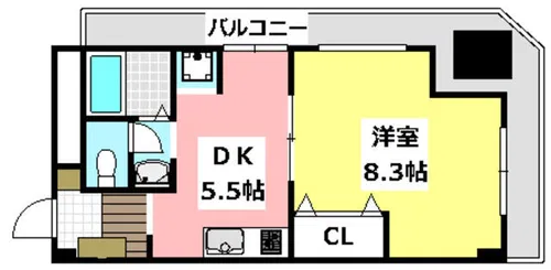 エステート茨木駅前【406号室】の間取り