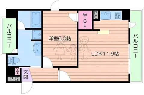 大阪府大阪市東住吉区東田辺3丁目【マンション】の間取り