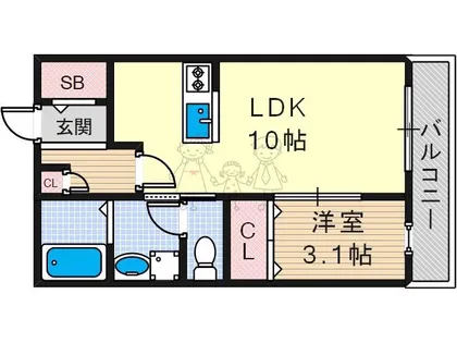 大阪府大阪市東住吉区鷹合4丁目【アパート】の間取り