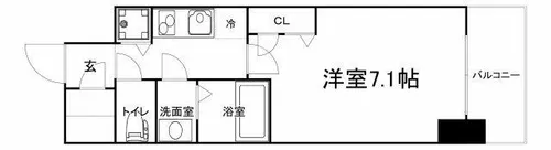 プランドール北浜【8階】の間取り