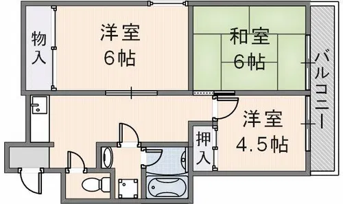 フリーディオ石切【2階】の間取り