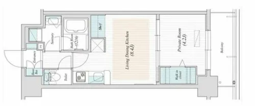 アーバネックス堂島【9階】の間取り