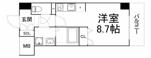 エストゥルースプラスサウス大阪【6階】の間取り