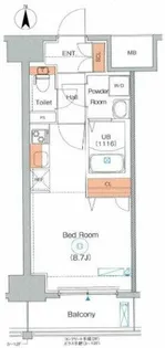 エストゥルースプラスサウス大阪【7階】の間取り