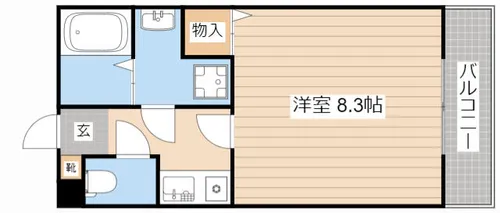 ワンルームシャンティ【103号室】の間取り