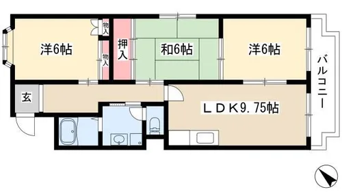 ソジュール【4階】の間取り