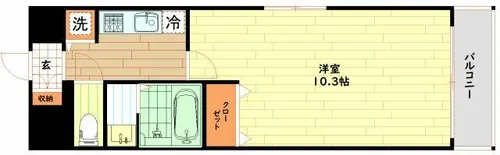 大阪府大阪市浪速区日本橋3丁目【マンション】の間取り