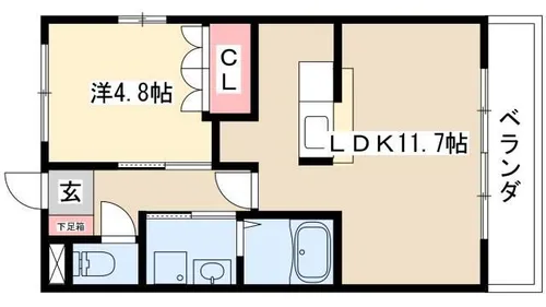 エール ブランシュ【1階】の間取り