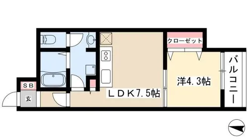 さくらHills ARAKO【602号室】の間取り