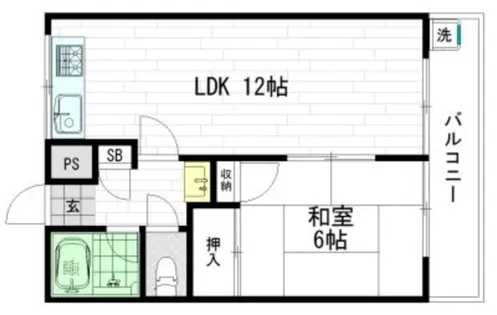 長谷川ハイツ【4階】の間取り