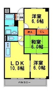 エーデル雲雀丘三番館【2階】の間取り