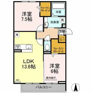 アベニール【202号室】の間取り