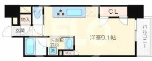 KDX堺筋本町レジデンス【10階】の間取り