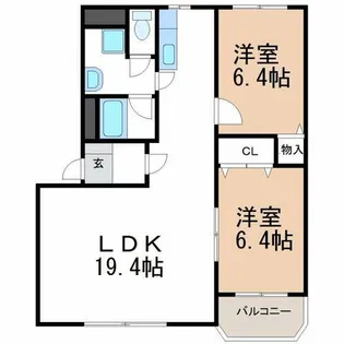 名広マンション【1階】の間取り