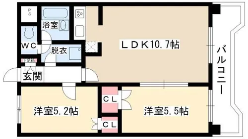 シャトーMURASEⅤ【9階】の間取り