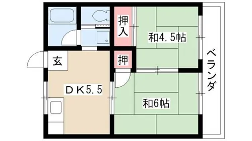 ハイツサンローラン【201号室】の間取り