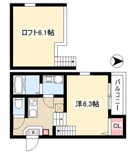 プラージュ外新町【205号室】の間取り