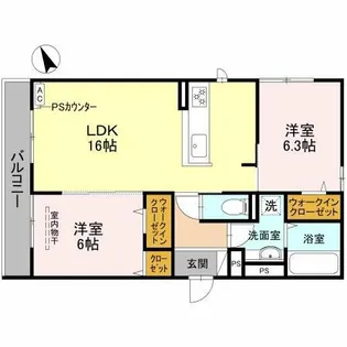 セジュール ド ソレイユ【3階】の間取り