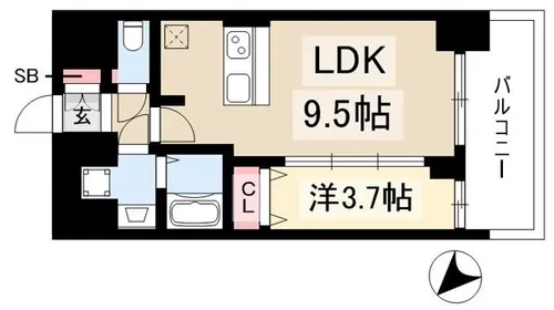 プレサンス上前津ディアシス【9階】の間取り