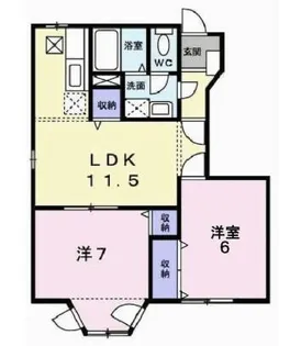 ルーラル・タウンB【1階】の間取り