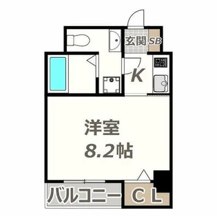 ブルービー田辺駅前【6階】の間取り