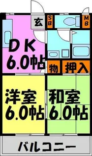 シャルムオーリンI【202号室】の間取り