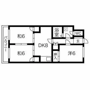 ハイム高宮【402号室】の間取り