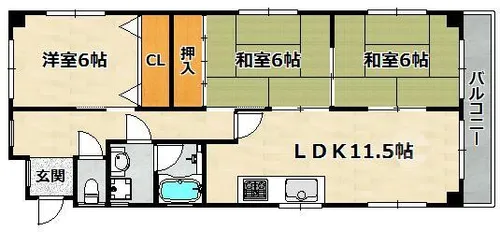 ラフォーレ兵庫 A棟【1階】の間取り