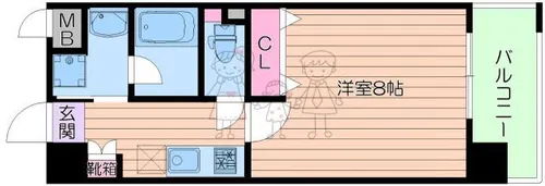 大阪府大阪市住吉区山之内3丁目【マンション】の間取り