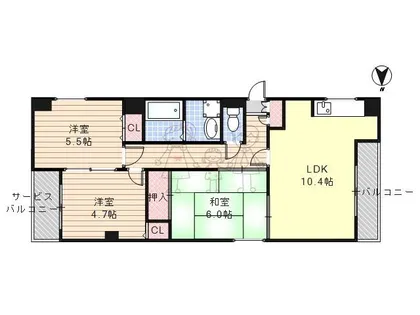 大阪府大阪市住吉区清水丘1丁目【マンション】の間取り