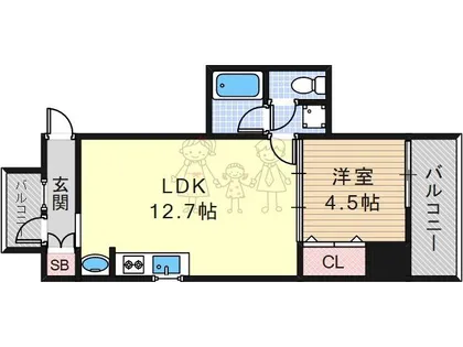 大阪府大阪市天王寺区大道3丁目【マンション】の間取り