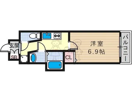 大阪府大阪市東住吉区北田辺2丁目【マンション】の間取り